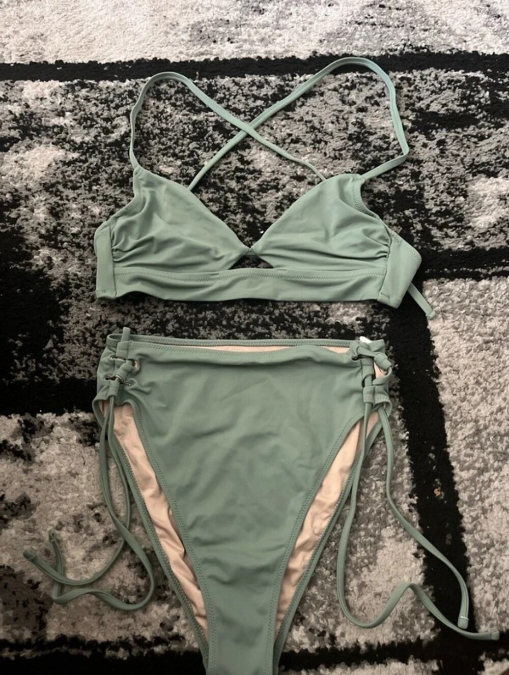 Shade & Shore Sage Green Crisscross Bikini Set